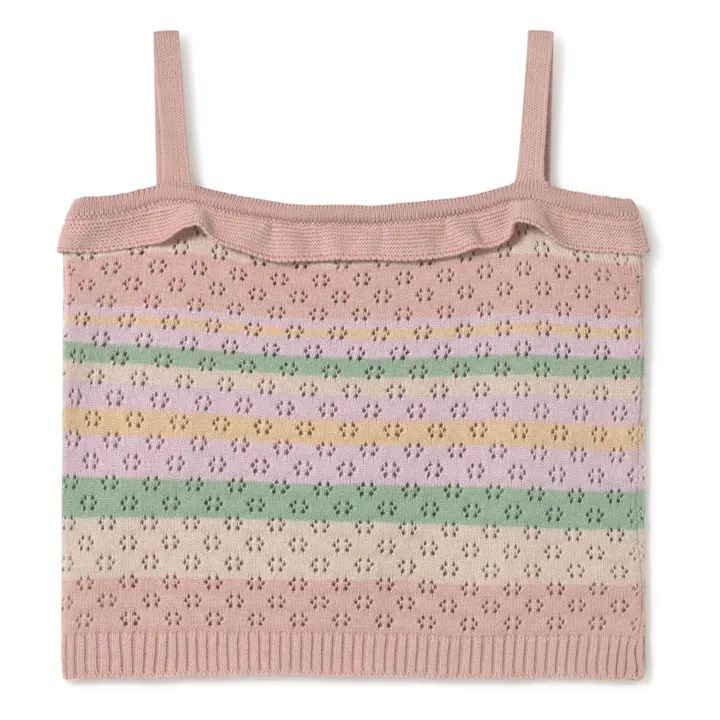 Top Rayé Coton Bio | Rose- Image produit n°0