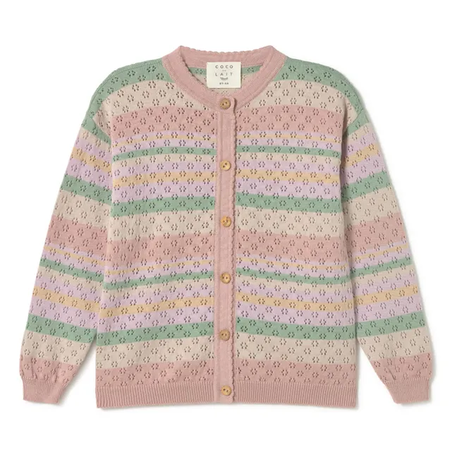 Chaqueta de algodón ecológico a rayas | Rosa