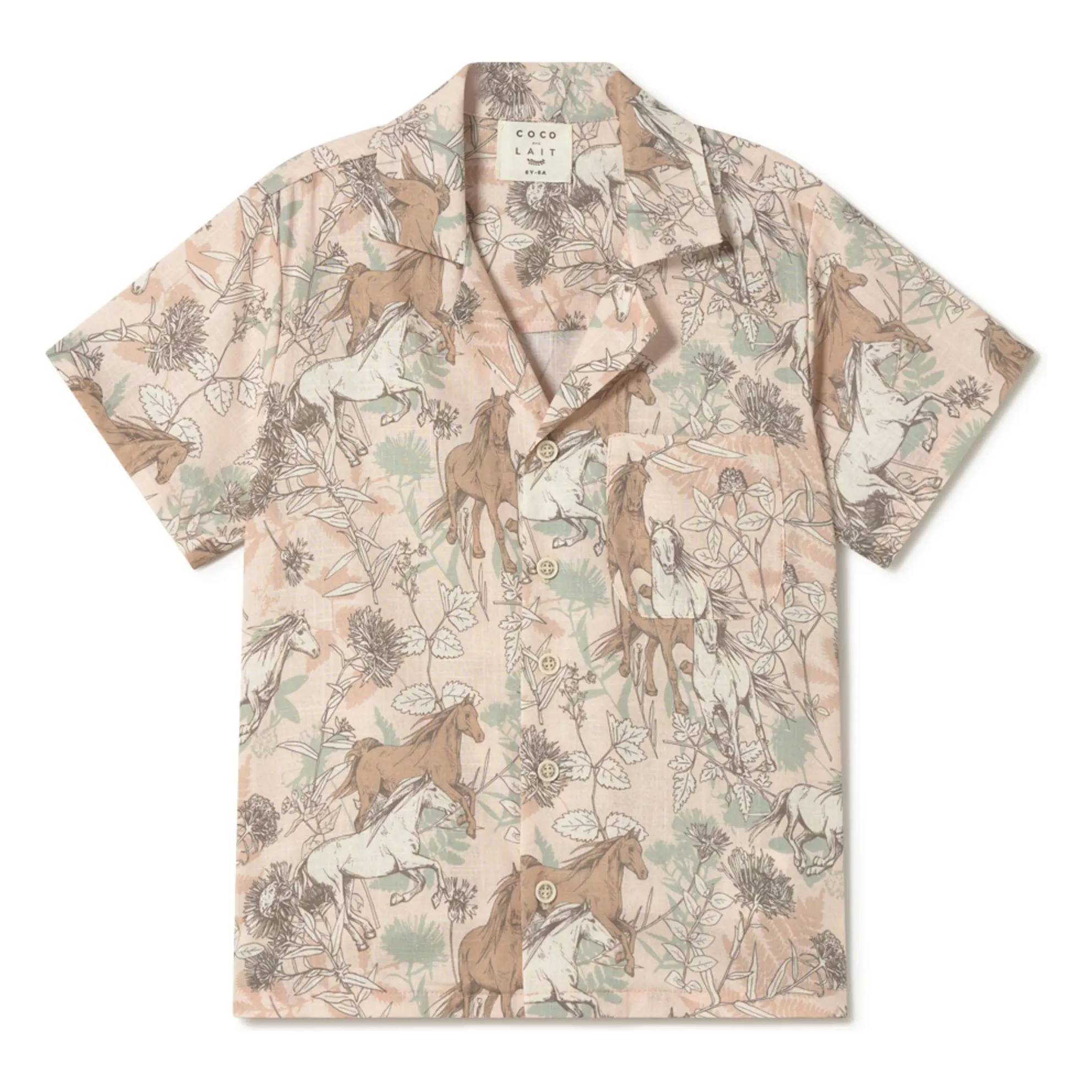 Chemise Chevaux | Rose poudré- Image produit n°0