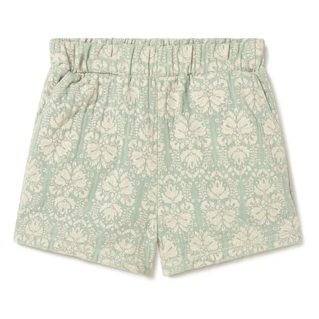Pantalones cortos vintage de algodón orgánico  | Verde Almendra