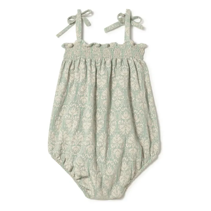 Barboteuse Vintage Coton Bio | Vert amande- Image produit n°1
