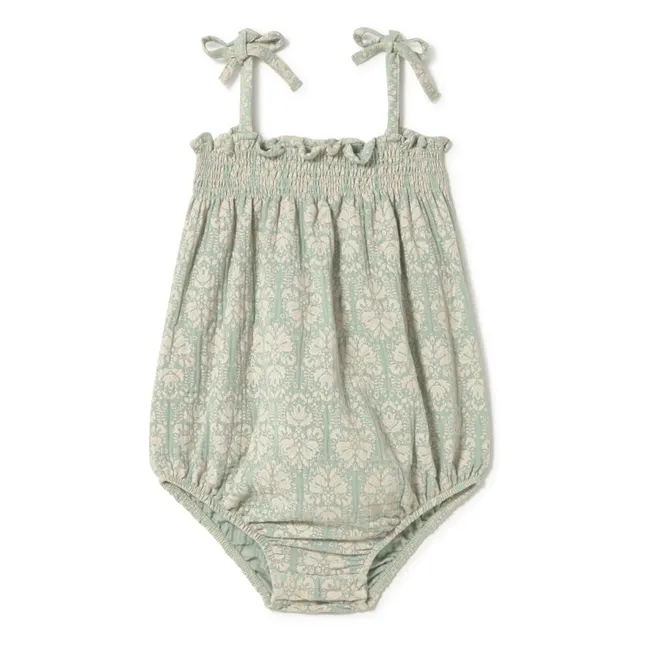 Barboteuse Vintage Coton Bio | Vert amande