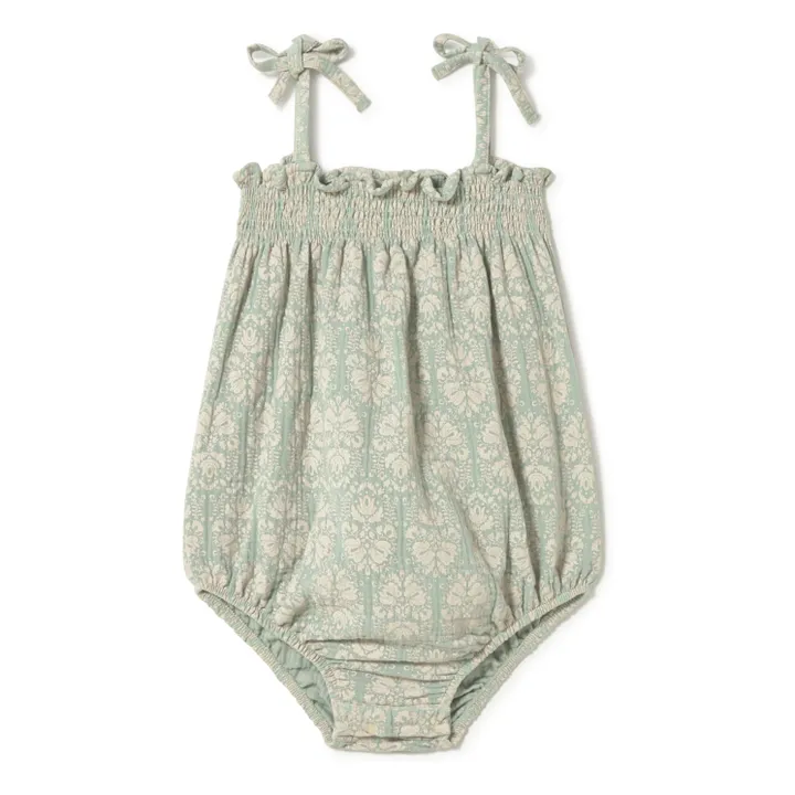 Barboteuse Vintage Coton Bio | Vert amande- Image produit n°0