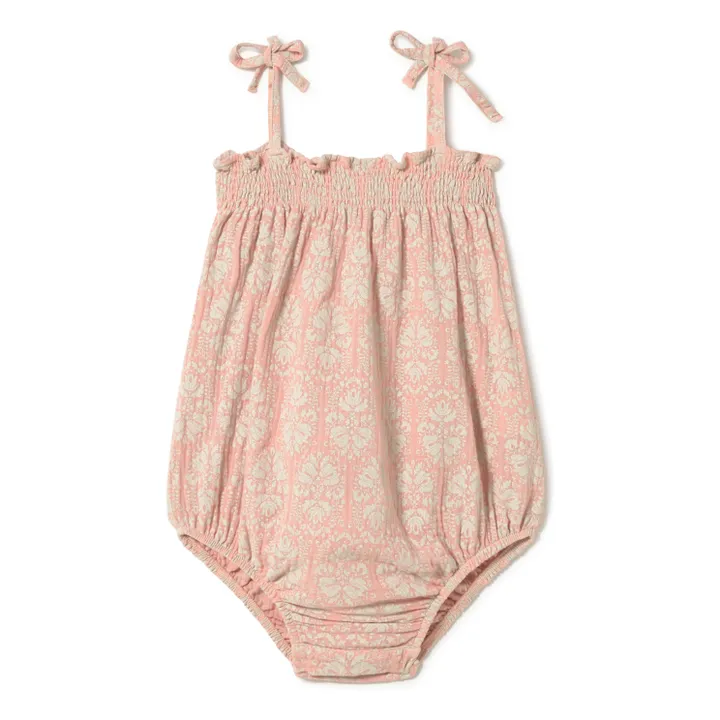 Barboteuse Vintage Coton Bio | Rose- Image produit n°0