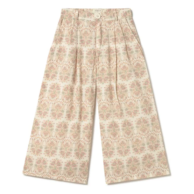 Pantaloni a fiori | Ecru