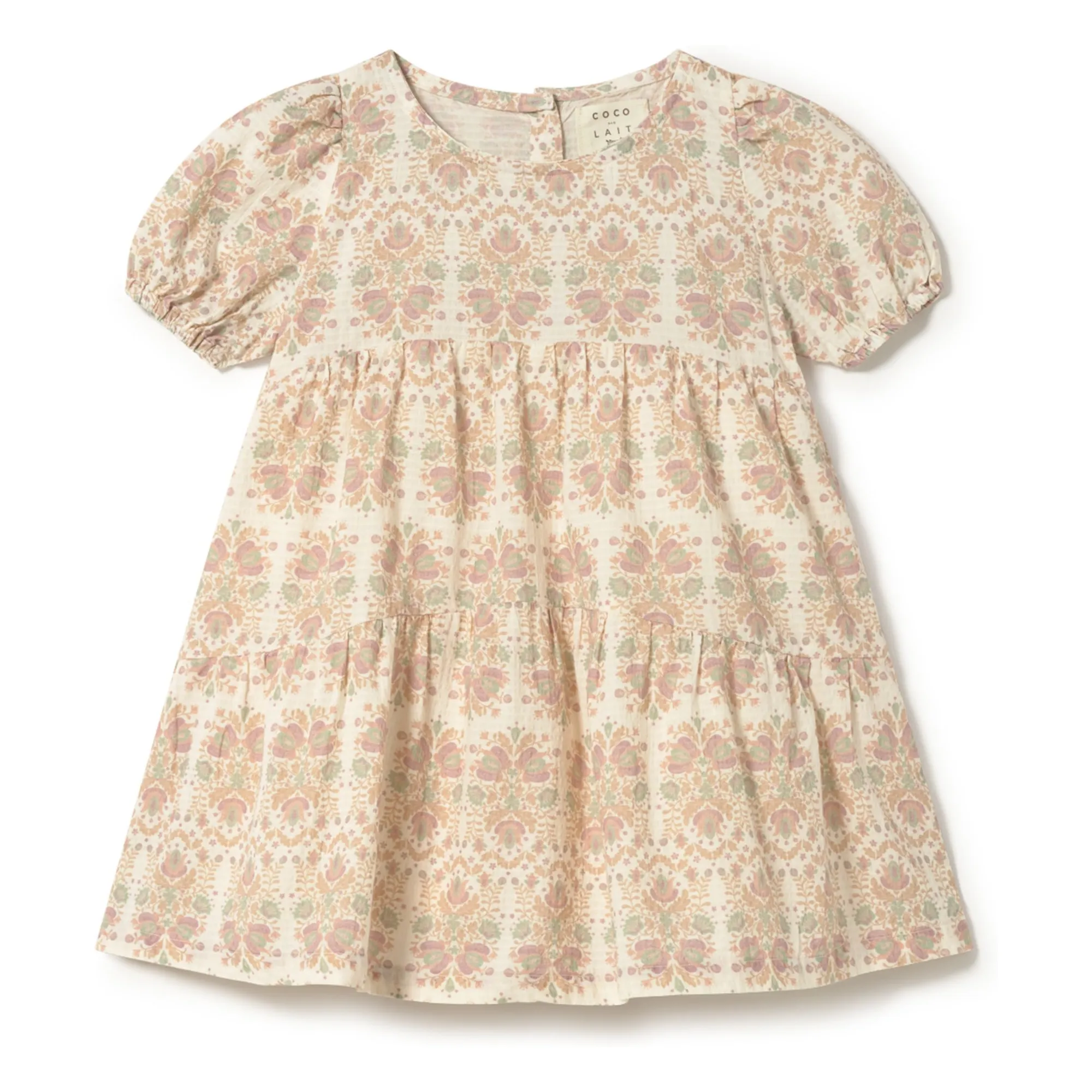 Robe Fleurs Coton Bio | Ecru- Image produit n°0