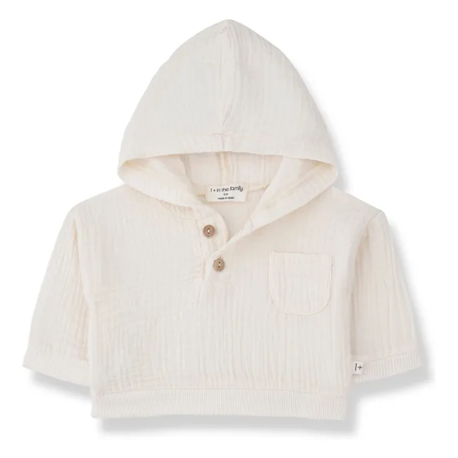 Sudadera con capucha de gasa de algodón Bini | Crudo