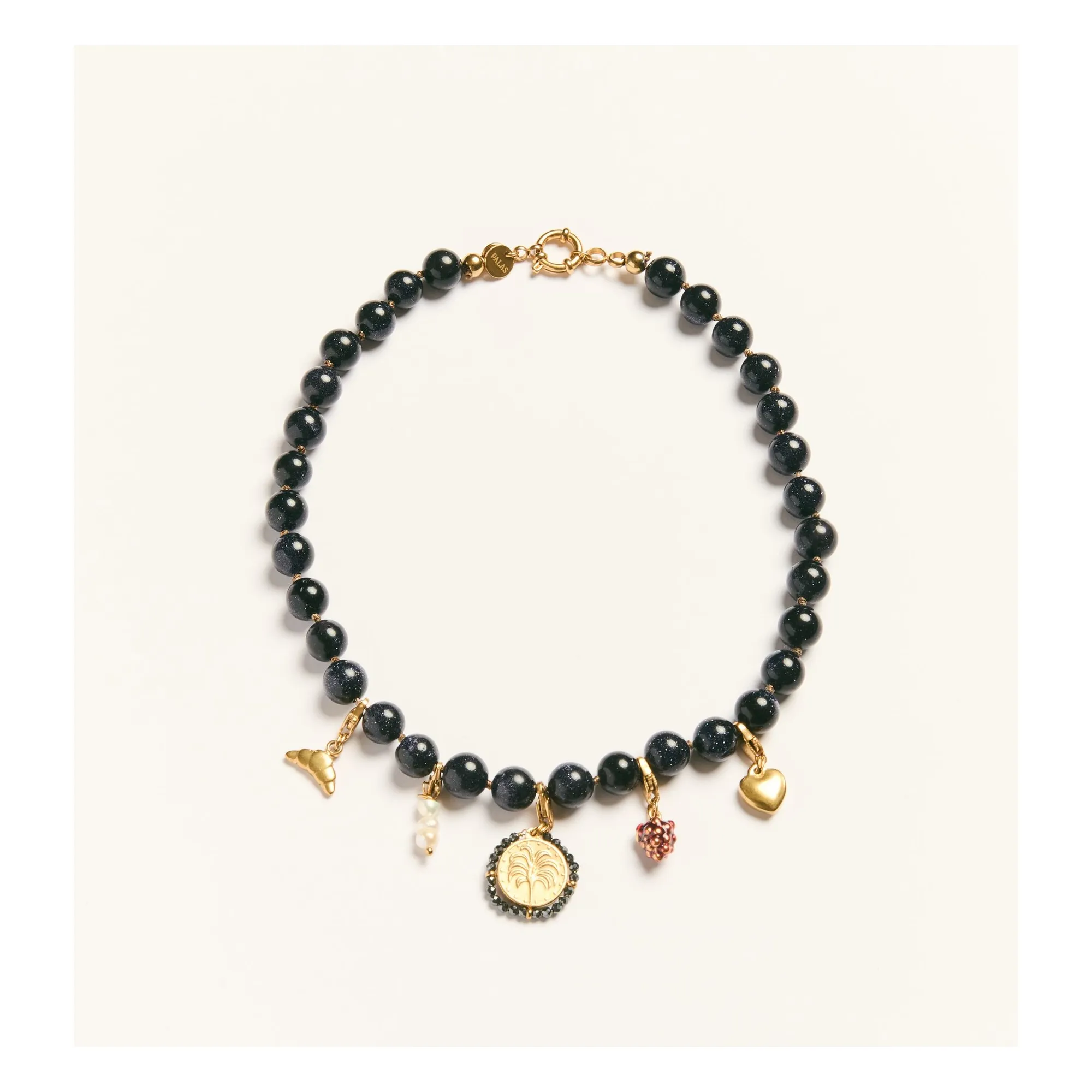 Palas Blue Black French Toast Necklace