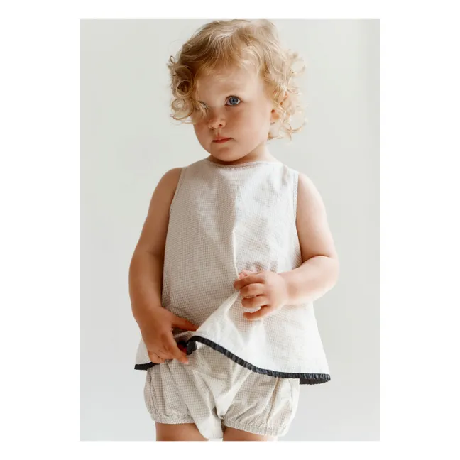 Ensemble Miran Top et Bloomer Vichy | Blanc