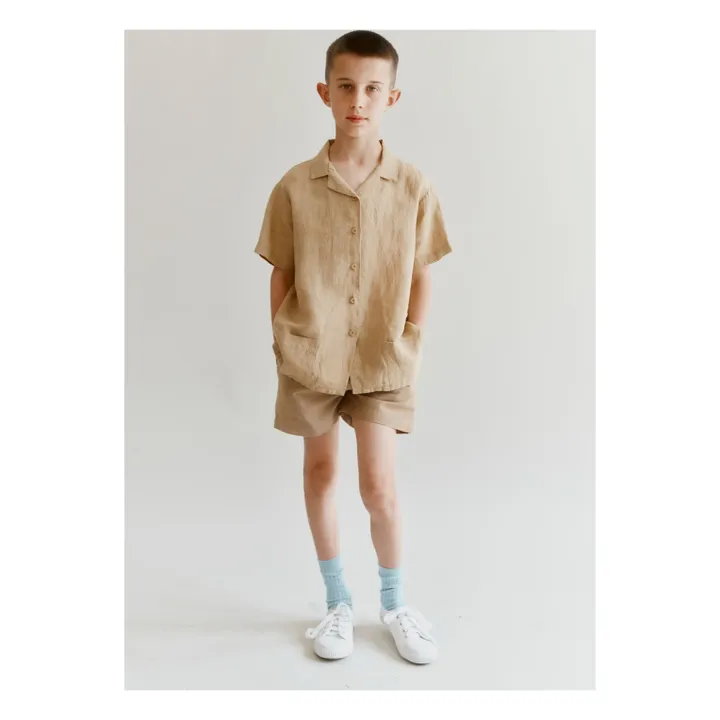 Ensemble Chemise Et Short Bamboo | Beige- Image produit n°1