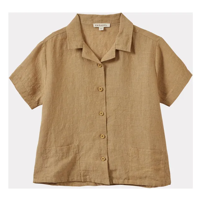 Conjunto de camisa y pantalón corto de bambú | Beige