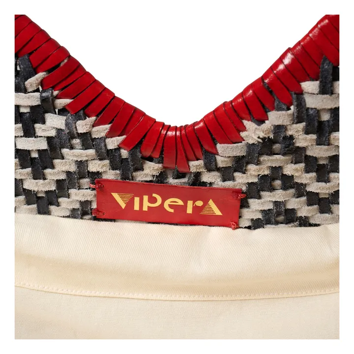 Cabas Neruda Cuir Mosaic | Rouge- Image produit n°2