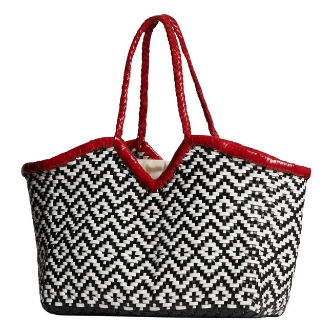 Neruda Shopping Bag Mosaico di pelle | Rosso