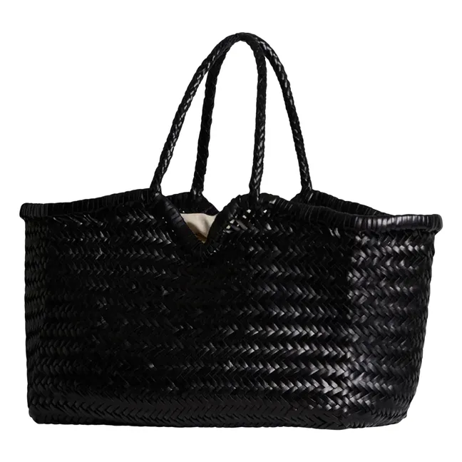 Neruda Bolsa de la compra de piel | Negro