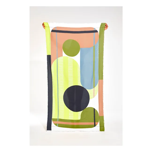 Abstract beach towel | Green