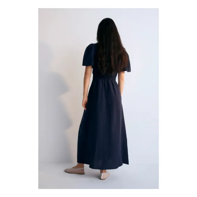 Vestido de lino Hera 2 - Colección Mujer | Azul Marino