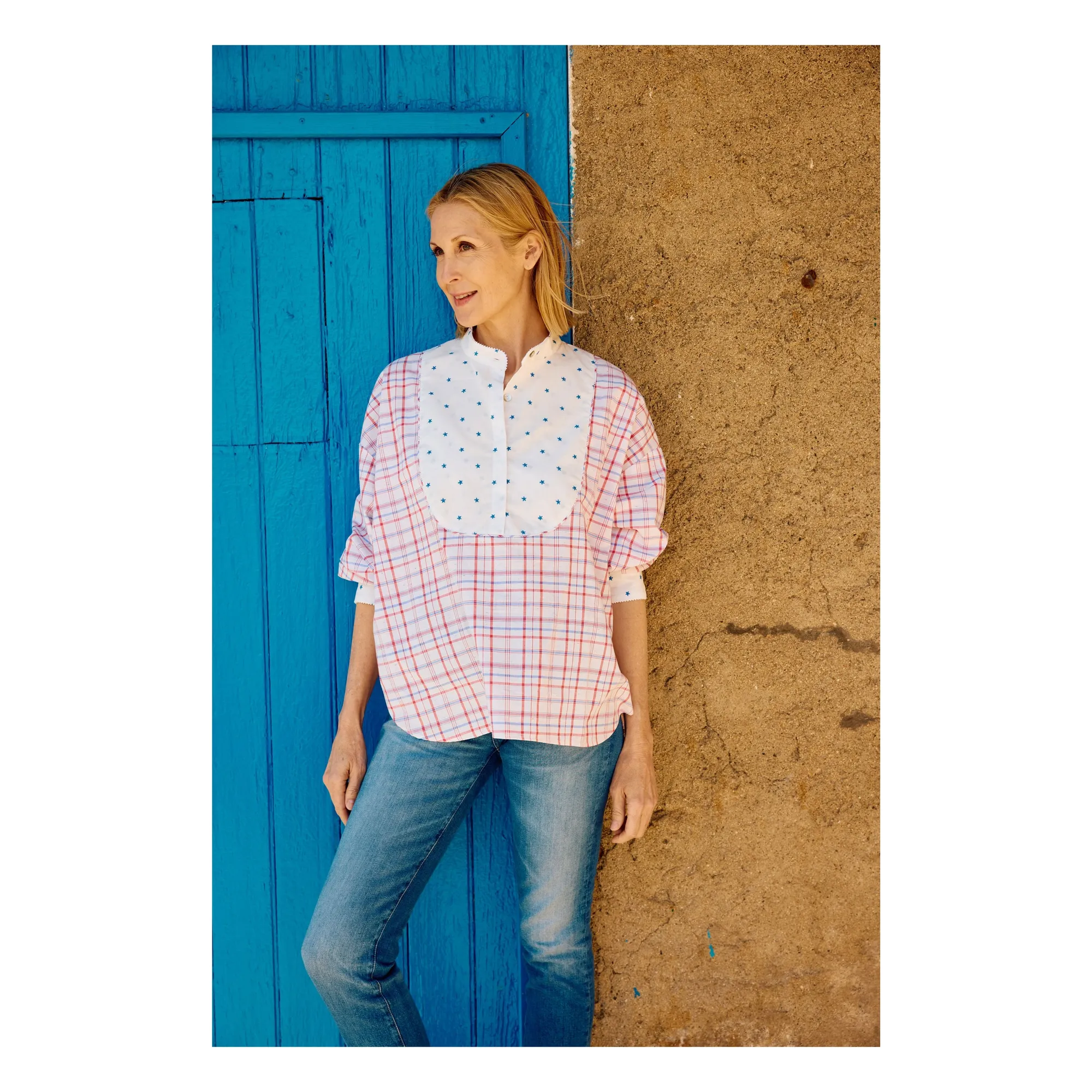 Paolina Women's Pink Kelly Smoking Blouse