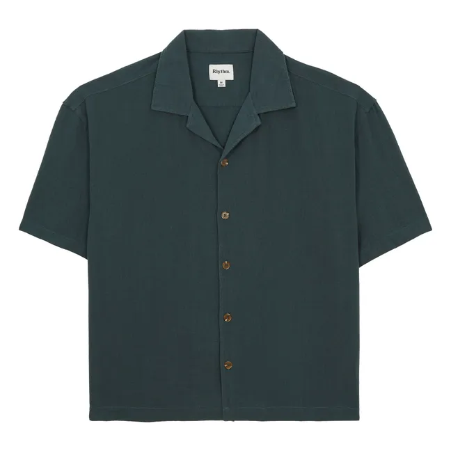 Camisa relajada con textura | Verde