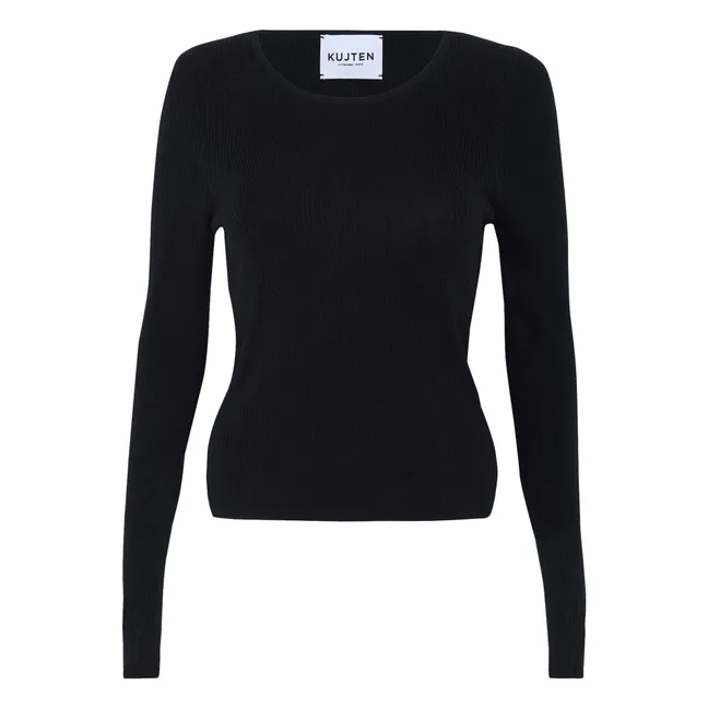 Maori-Pullover Seide und Kaschmir | Schwarz