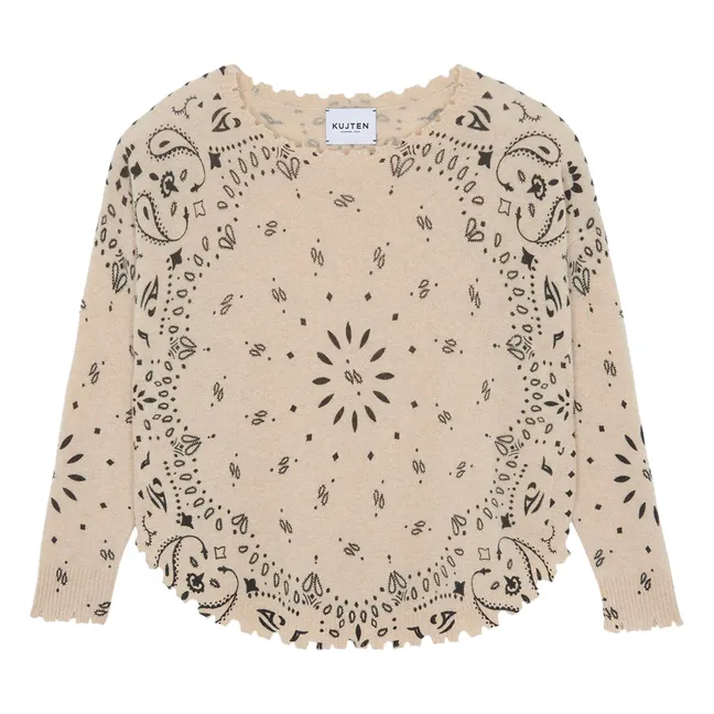 Mela Bandana Cashmere Sweater | Ecru