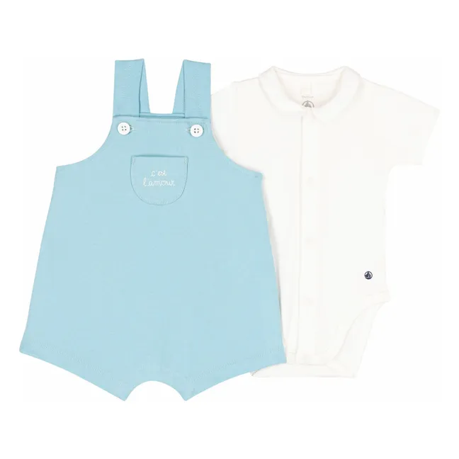 Body e salopette in cotone biologico Bulle | Turquoise