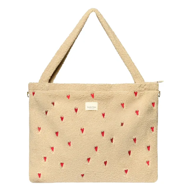 Hearts diaper bag | Ecru