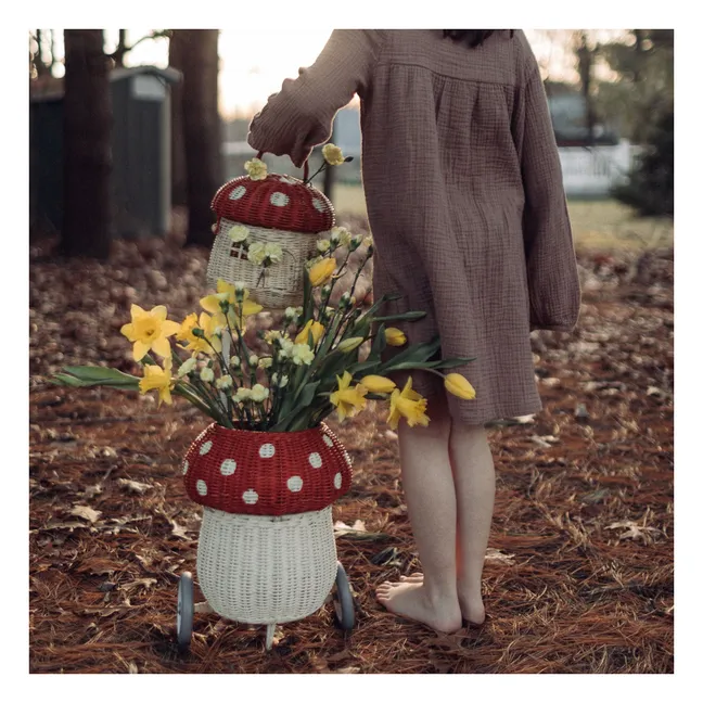 Cesta de ratán para setas | Rojo