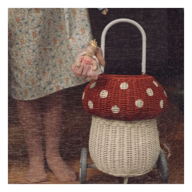 Cesta de ratán para setas | Rojo