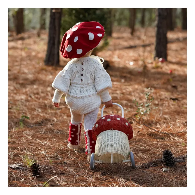 Cesta de ratán para setas | Rojo