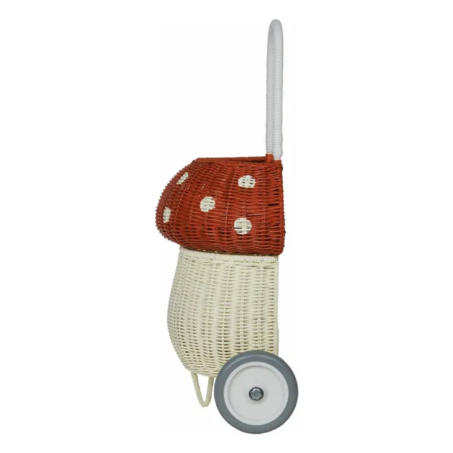 Rattan mushroom basket | Red