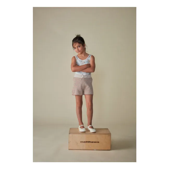 Organic cotton terry structure shorts | Beige
