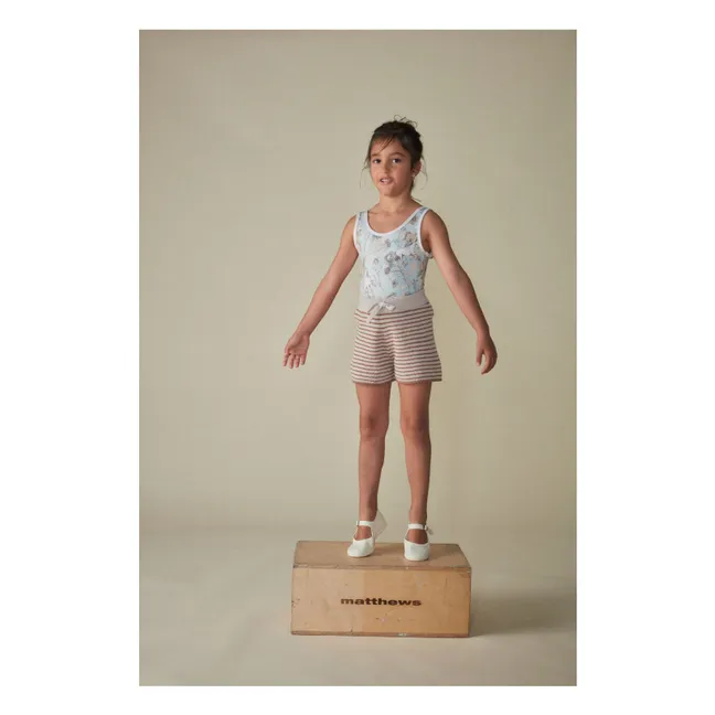 Organic cotton terry structure shorts | Beige