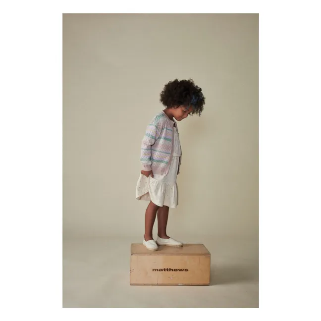 Organic cotton striped cardigan | Pink