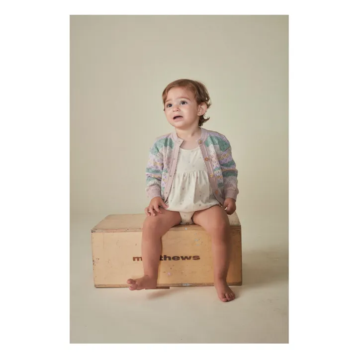 Cardigan Rayé Coton Bio | Rose- Image produit n°4