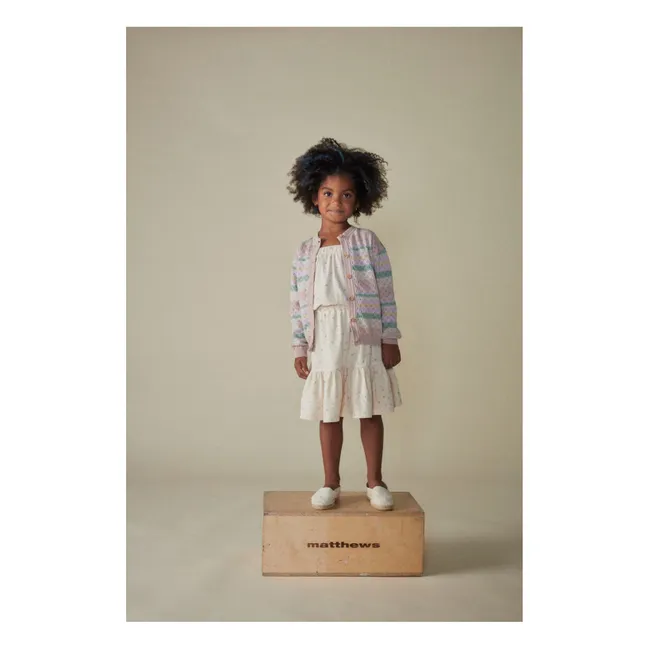 Striped Organic Cotton Cardigan | Pink
