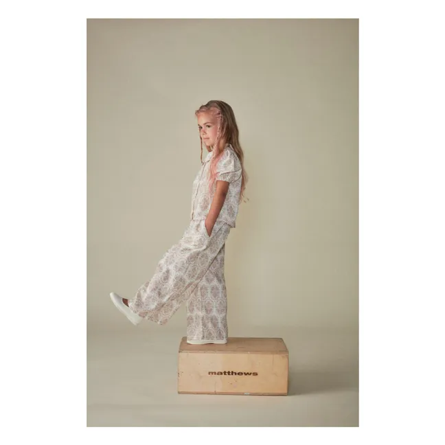 Pantaloni a fiori | Ecru