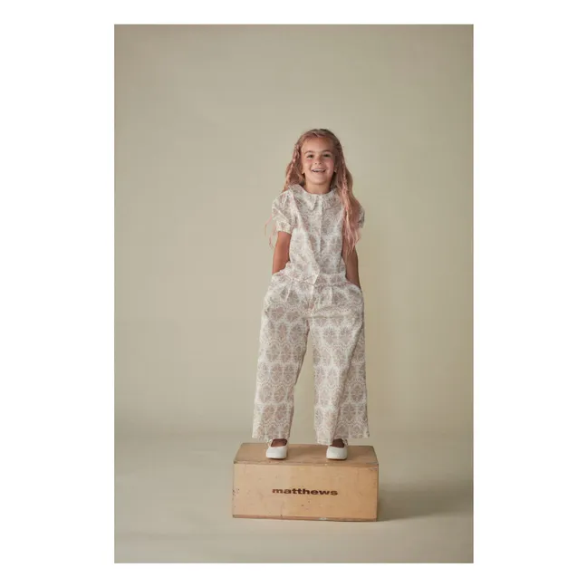 Pantaloni a fiori | Ecru