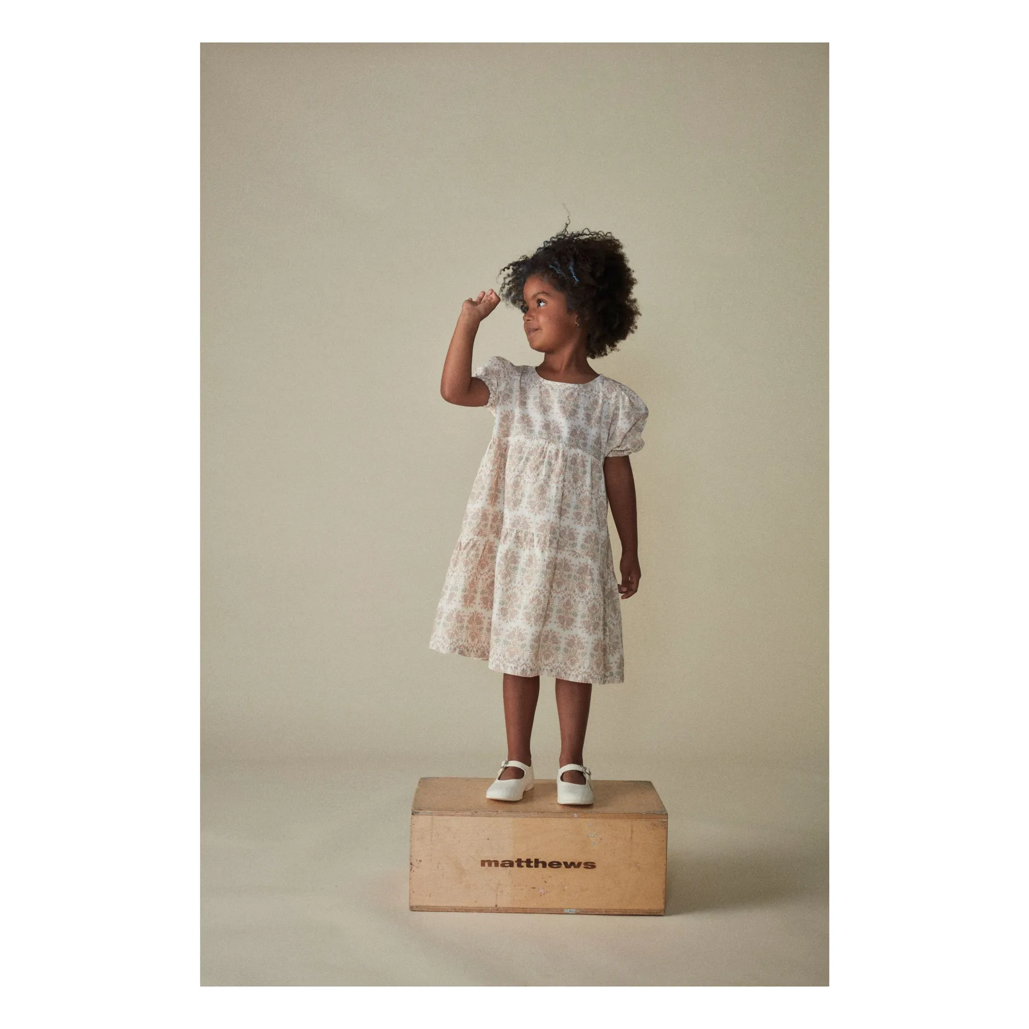 Robe Fleurs Coton Bio | Ecru- Image produit n°5