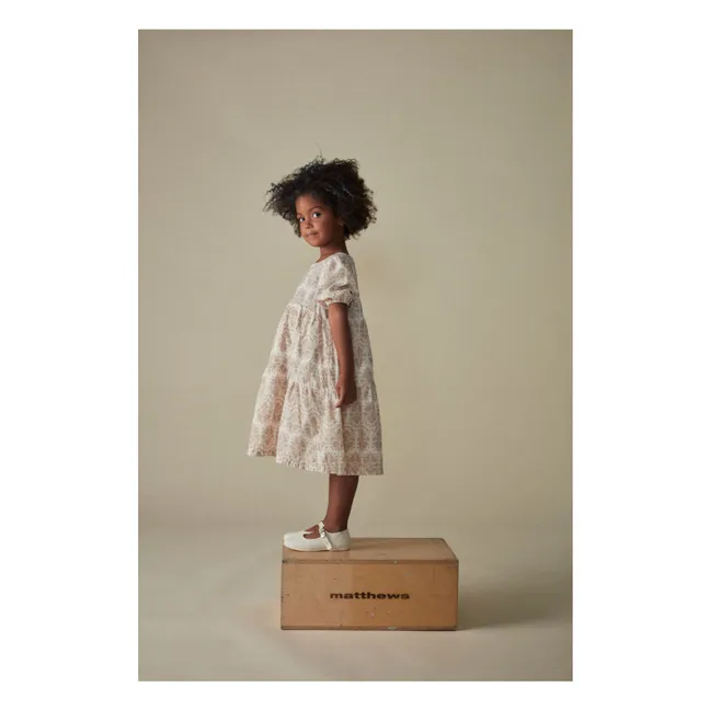 Robe Fleurs Coton Bio | Ecru