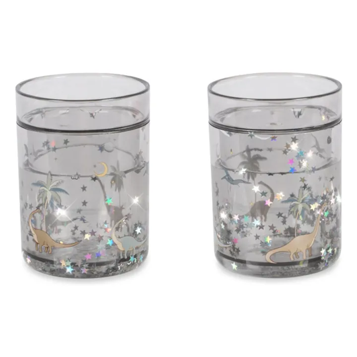 Gobelets glitter Dino - Set de 2 | Beige- Image produit n°0