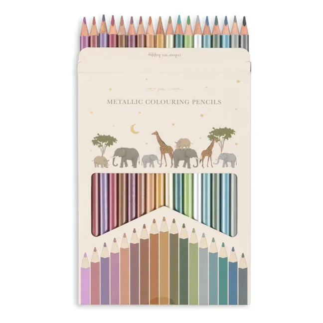 Metallic coloring pencils - Box of 18