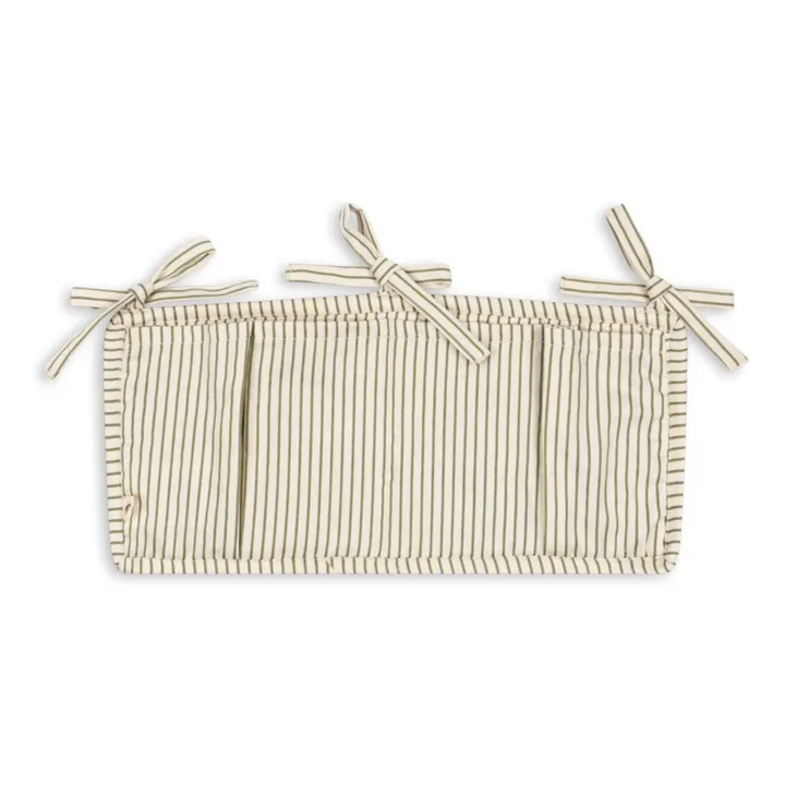 Pochette pour lit à barreaux Tea Stripe | Vert kaki- Image produit n°3