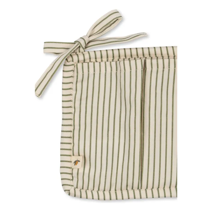 Pochette pour lit à barreaux Tea Stripe | Vert kaki- Image produit n°1