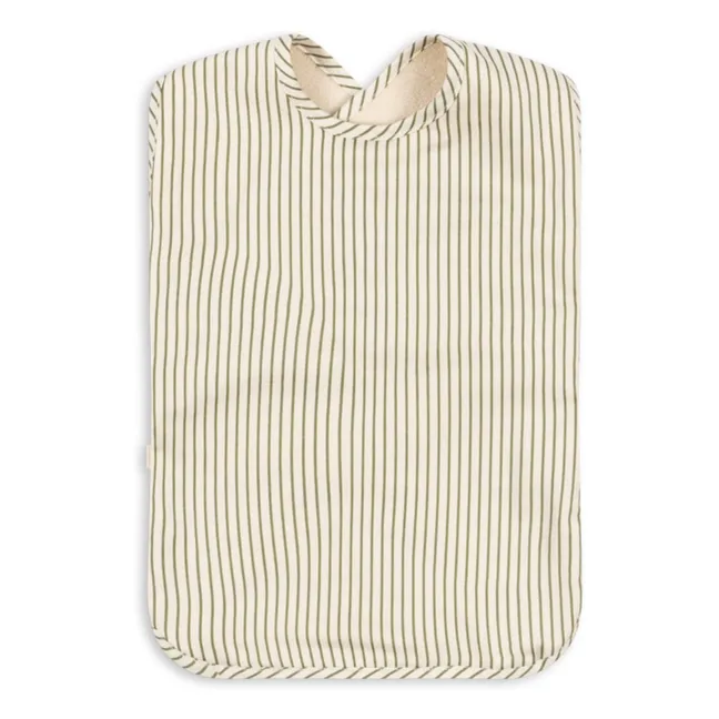 Babero Comea de algodón orgánico Tea Stripe | Crudo