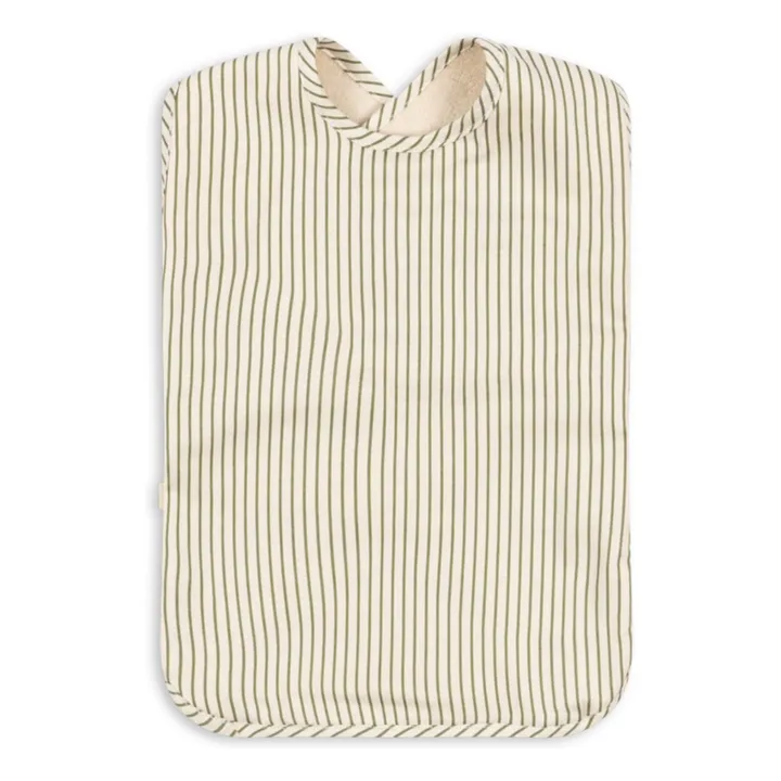Bavoir Comea en coton bio Tea Stripe | Ecru- Image produit n°0