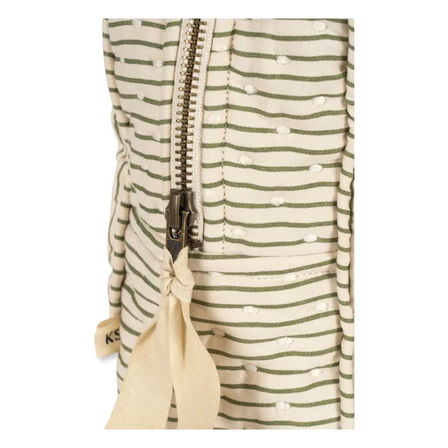 Neceser de algodón ecológico Tea Stripe | Crudo