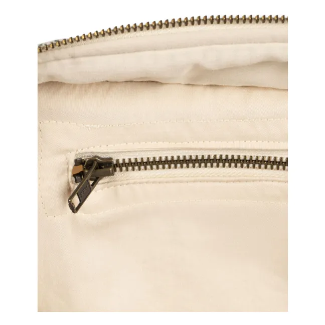 Neceser de algodón ecológico Tea Stripe | Crudo