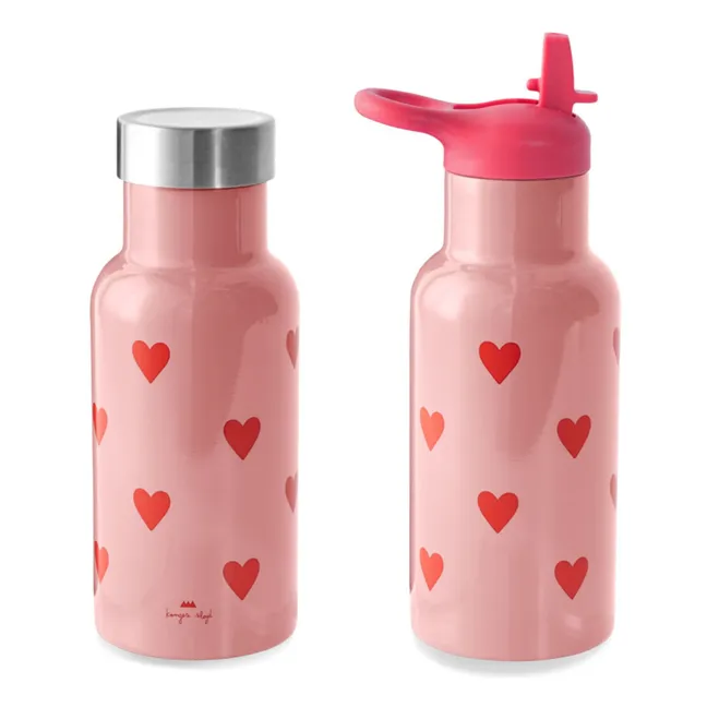Bottiglia cuore in acciaio inox | Rosa