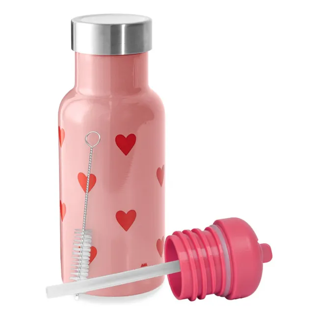 Bottiglia cuore in acciaio inox | Rosa