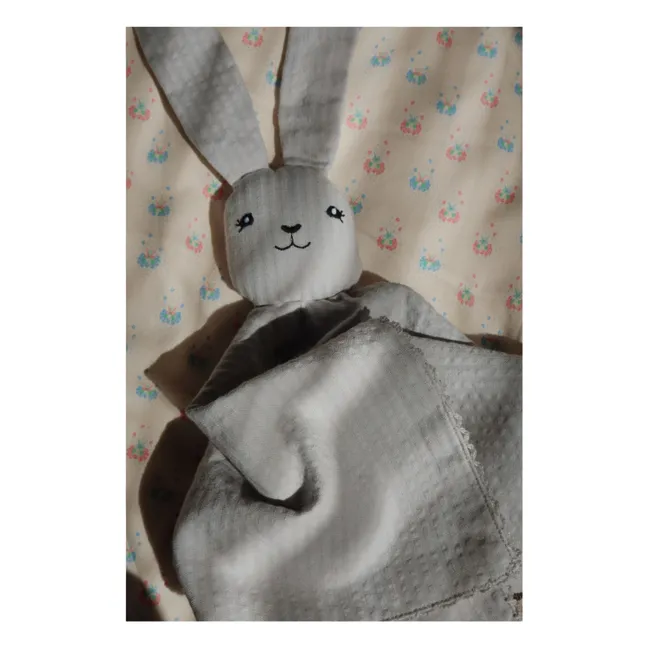 Seersucker bunny soft toy | White